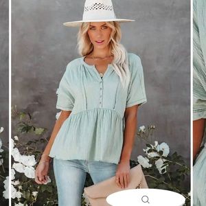 FINAL PRICE NWOT Vici Cotton Babydoll Top